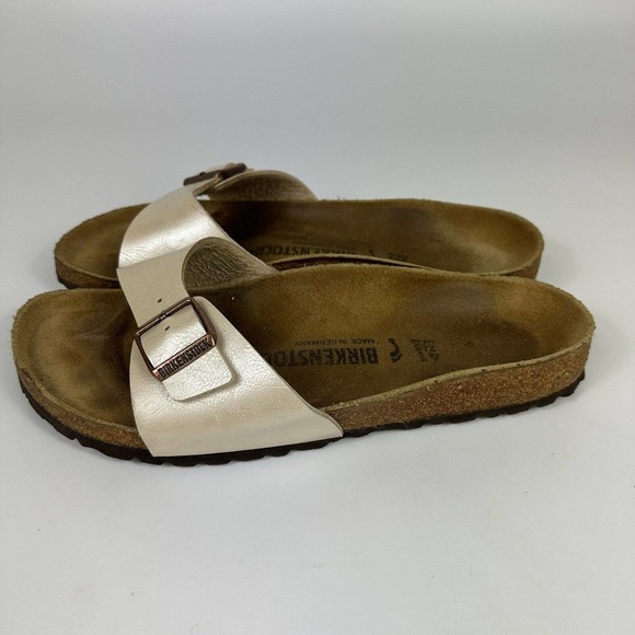 Birkenstock Madrid Womens Metallic Strap Slide Sandal Womens sz 41 US 10 Narrow - Picture 3 of 8